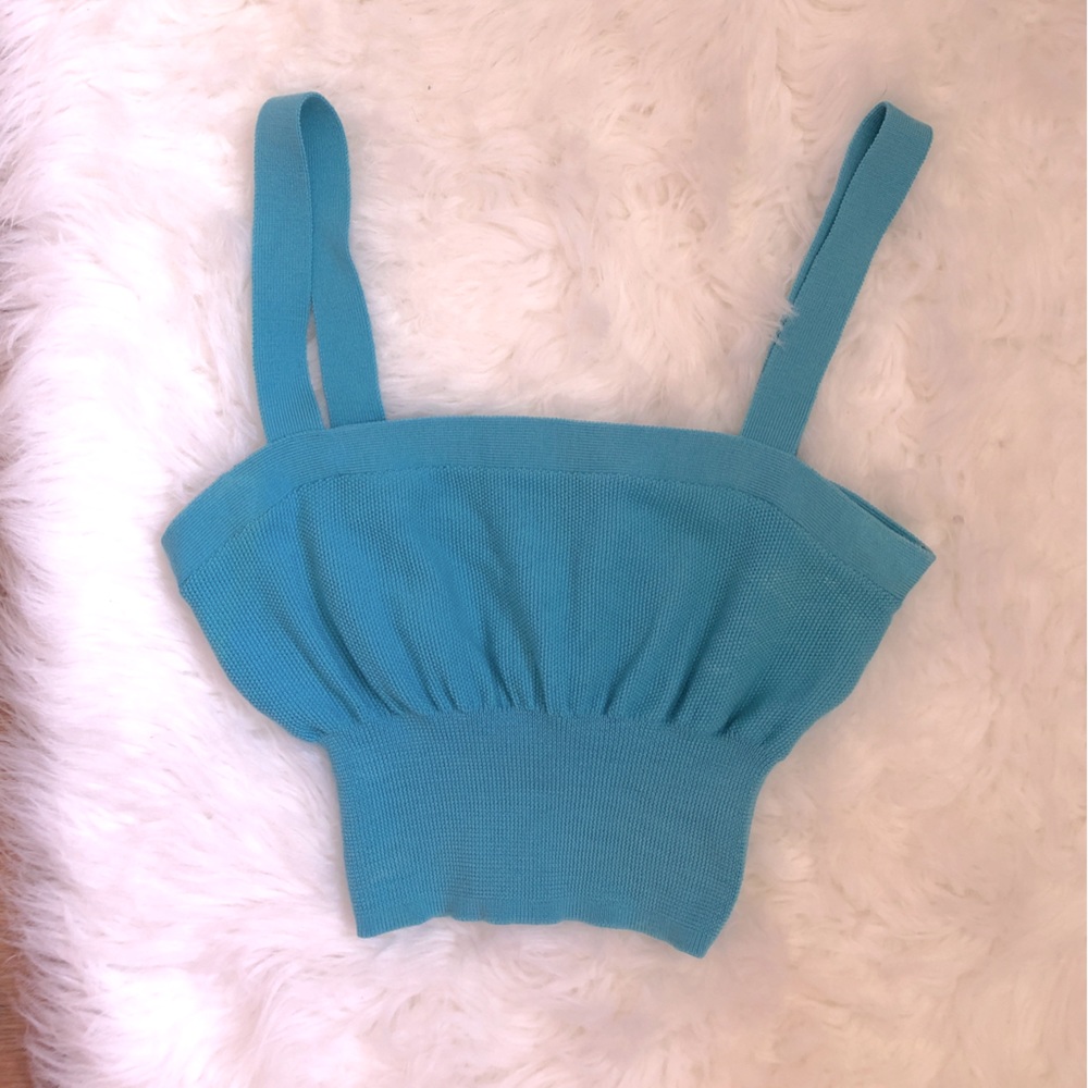 Victor Glemaud blue cropped top size XS